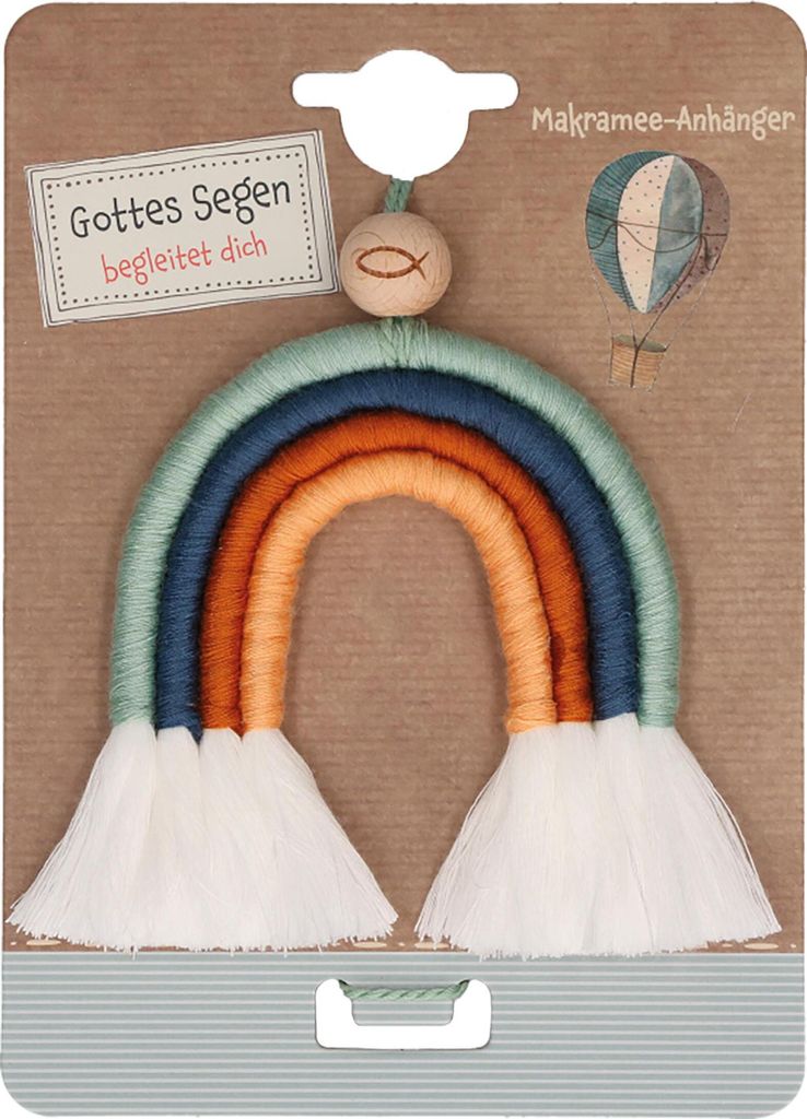 Dekoration im Makramee-Design, Regenbogen-Serie, aus Wolle, Produktbild 