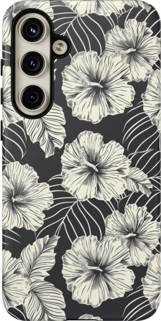 Monochromes Blumenmuster – Hülle Kompatibel mit Samsung Galaxy S24 Plus