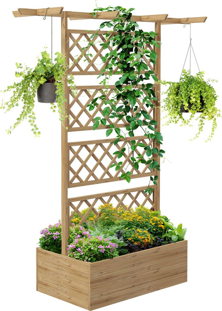 Outsunny Jardiniššre avec treillis bac š€ fleurs potager Image du produit 