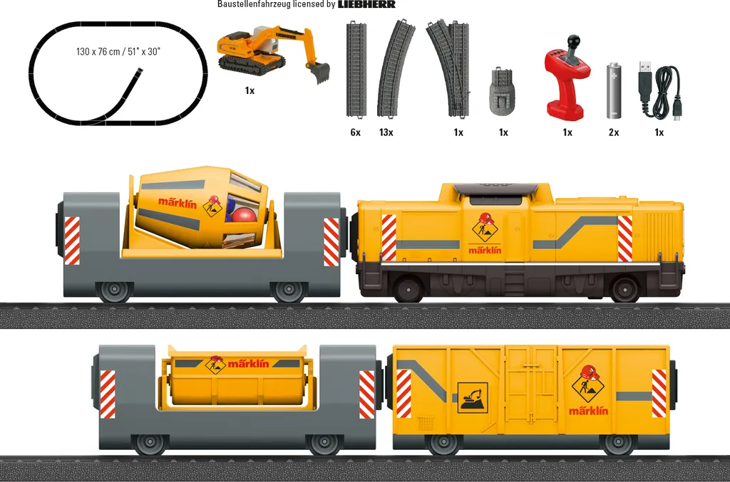 Coffret de train électrique H0 My World avec chantier de construction