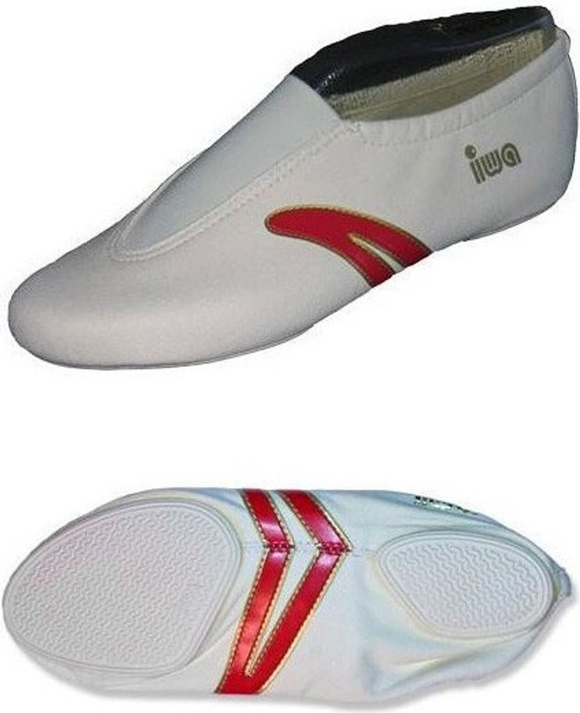 iwa Kunstturnschuhe Unisex M.F creme mit rote Streifen creme mit rote Streifen 38