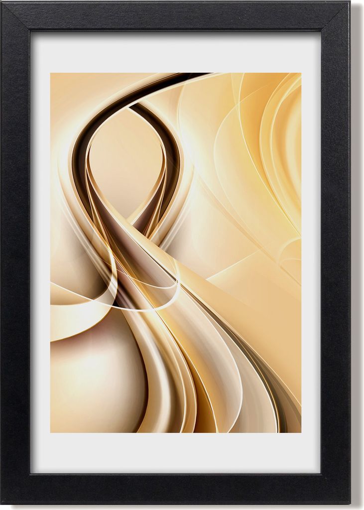 Bild 20x30 MDF-Rahmen, Wandkunst Wellenabstraktion