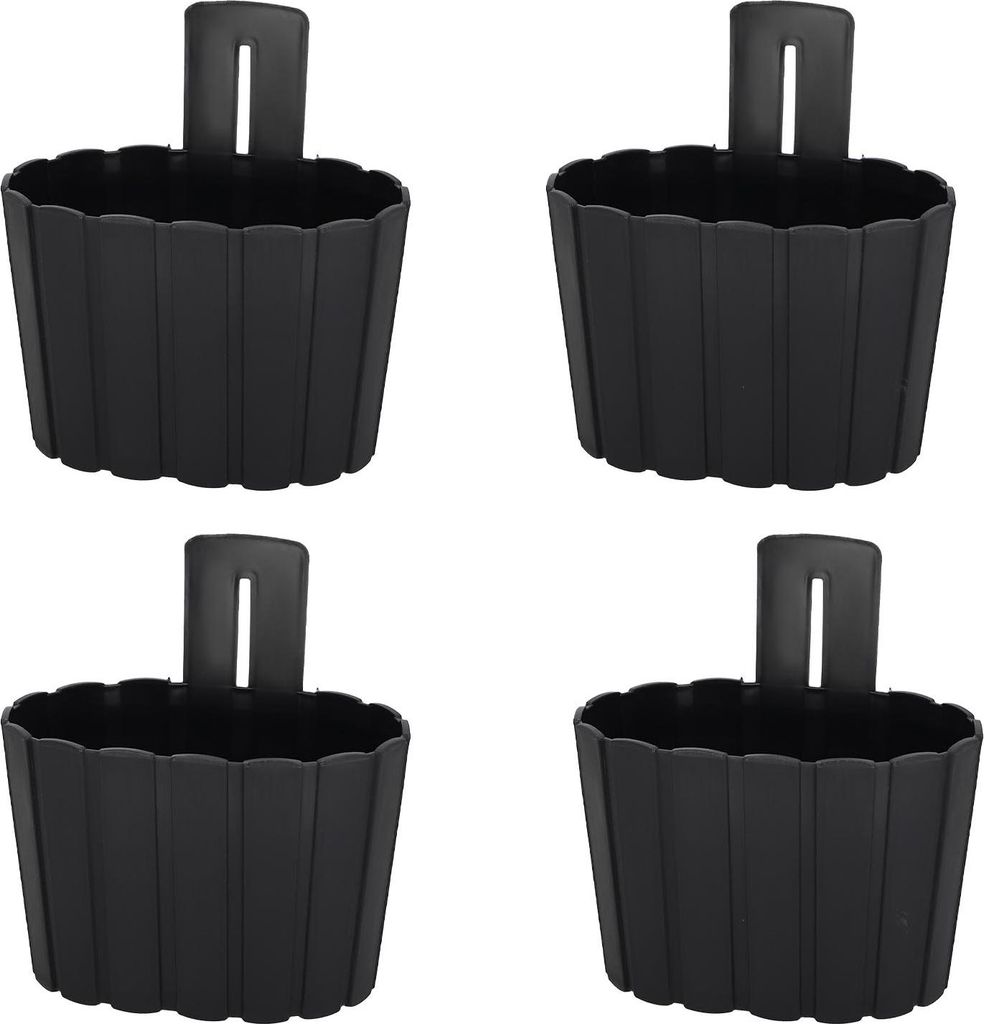 KOTARBAU 4er Set Blumenkasten Balkon Wandampel Blumentopf 20x14cm H: 13cm Anthrazit Wandampel für Pflanzen Wandblumentopf Hängende Blumentöpfe...