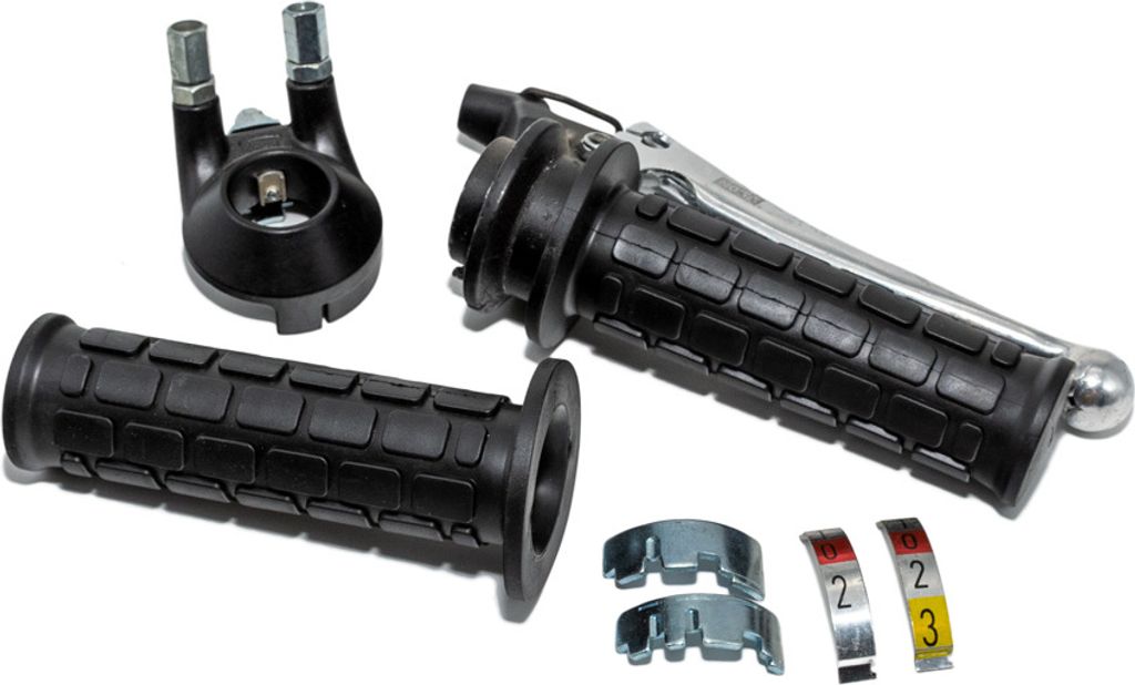 MKX Schalt-Amatur Gasgriff Schaltgriff 2/3 Gang komplett, schwarz kompatibel mit Hercules Prima 3 5S HR1 2 MF