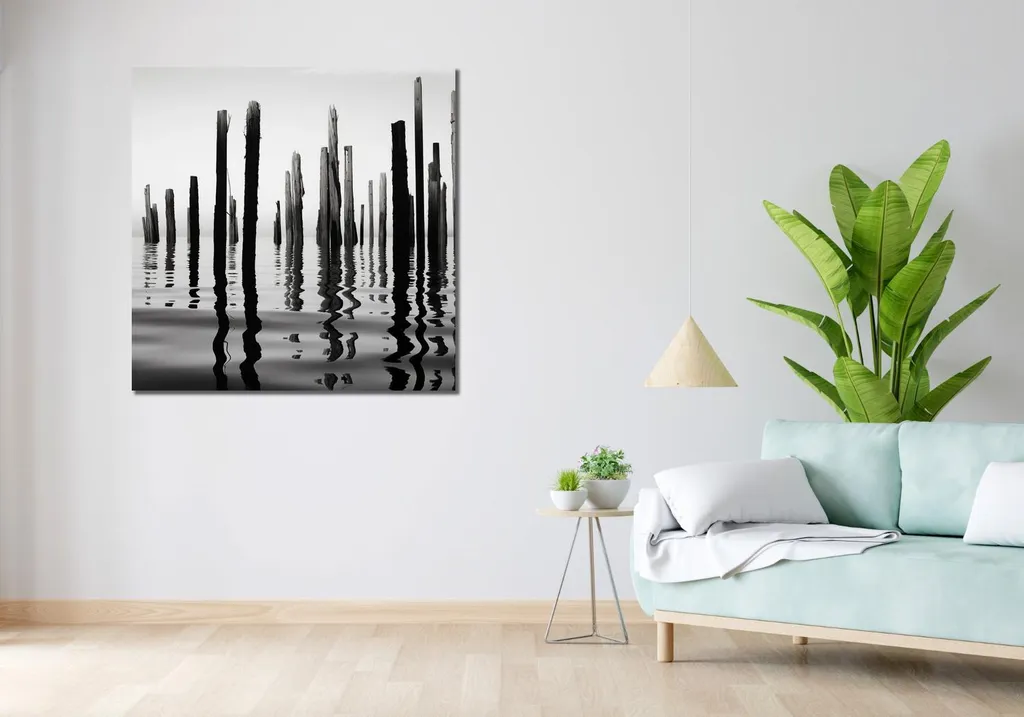 Tableau Moderne Réflexions sur l'eau Image 100x100 cm Haute Définition - 2