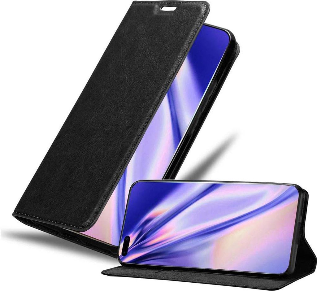 Cadorabo Hülle für Huawei P40 PRO / P40 PRO+ Schutz Hülle in Schwarz Handyhülle Etui Case Cover Magnetverschluss