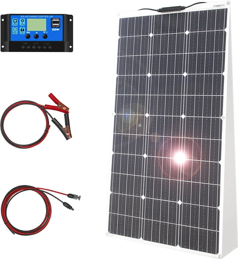 Kit Fotovoltaico 100W Flessibile ad Alta Efficienza Monocristallino