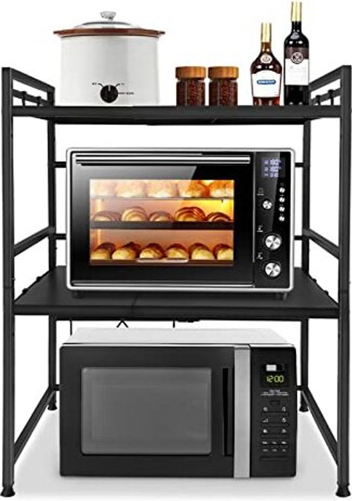 NAIZY Mikrowellen Ständer/Regal,Mikrowellenhalterung, Erweiterbares Mikrowelle Regal für Küche,Mikrowellen ständer Metallrahmen für Küche - S...