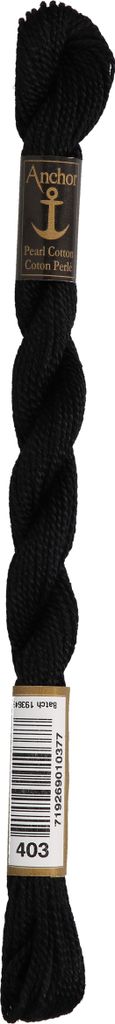 Anchor Perlgarn Stärke 5 4585000-00403 schwarz Stickgarn, 100 % Baumwolle, 5g Strängchen