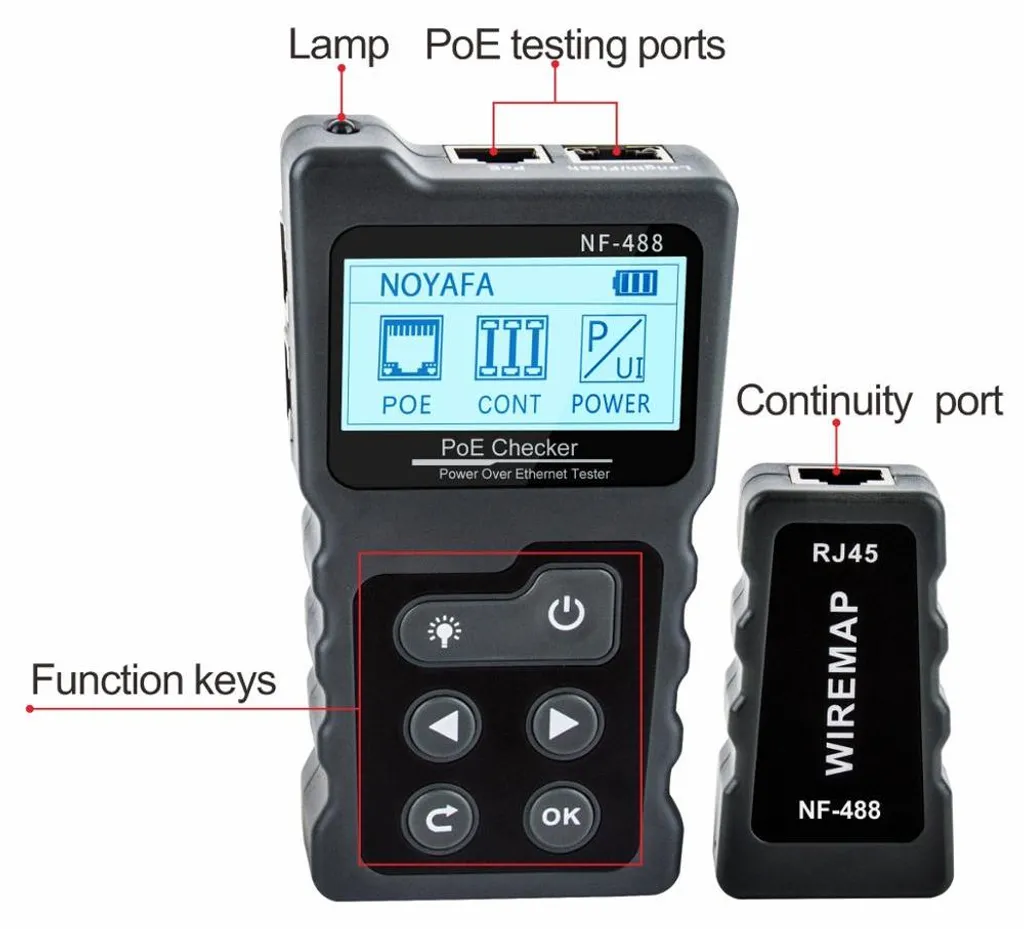 Testeur PoE NF-488 Multifonction avec écran LCD et Mesure de Puissance