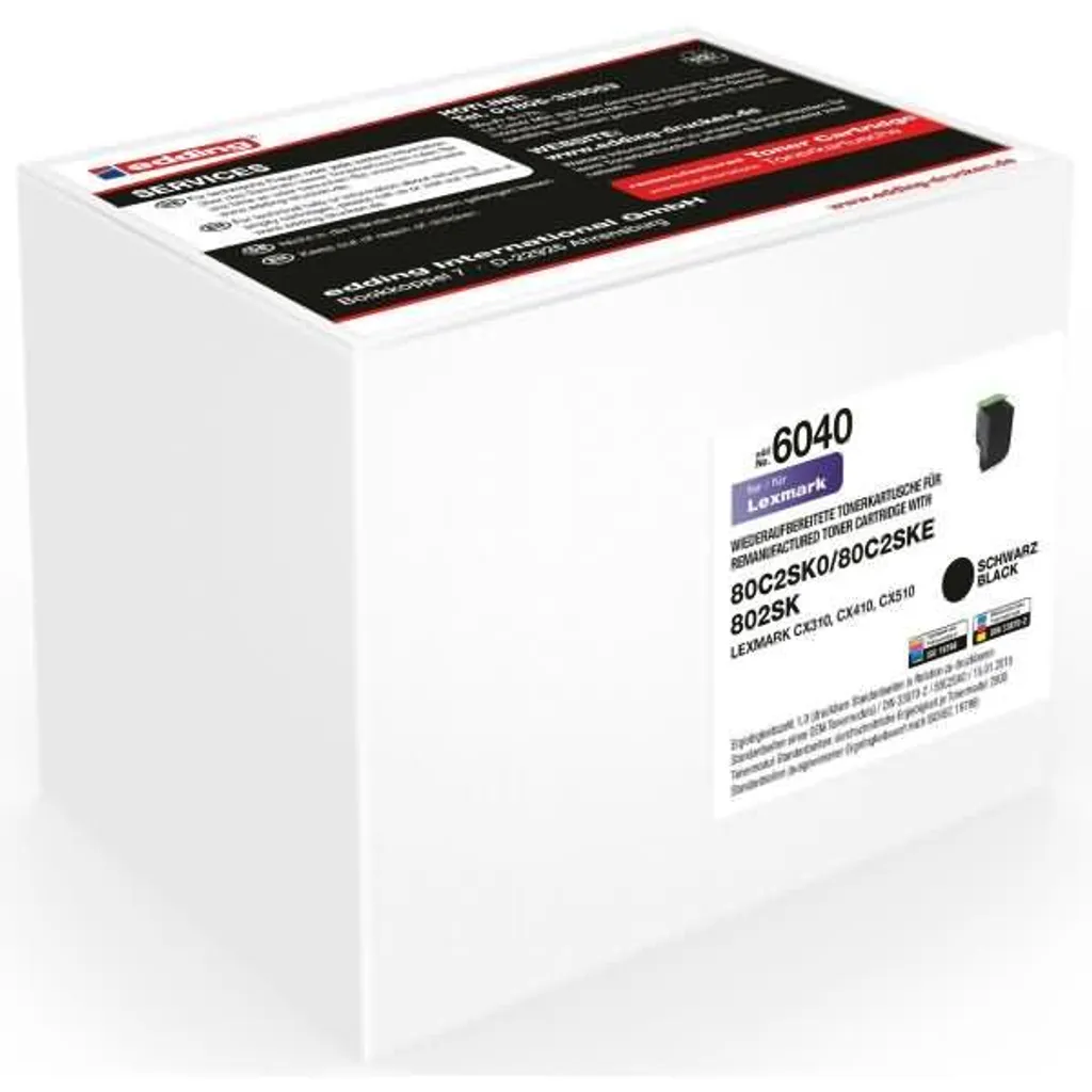 Toner edding EDD-6040 noir remplace Lexmark 80C2SK0 sans pannes