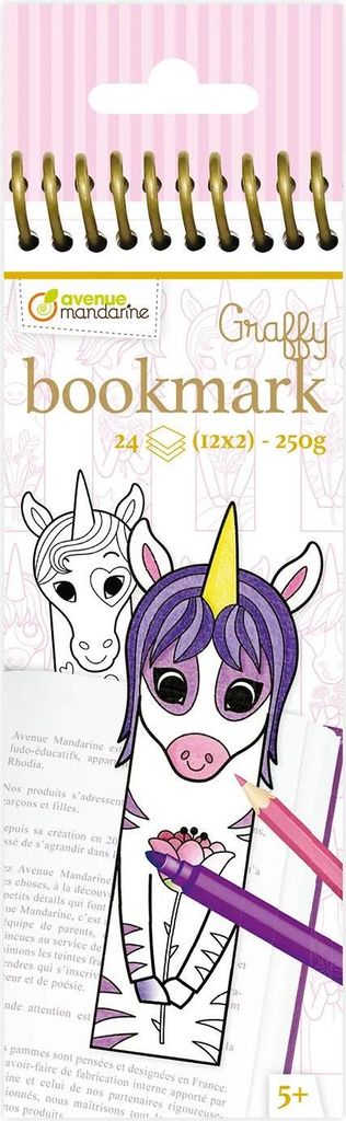 Avenue Mandarine 5x Graffy Bookmark, Einhörner GY144C