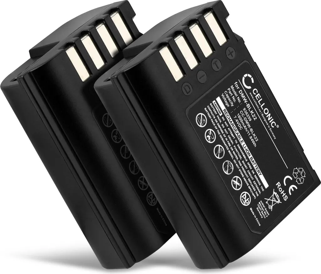 Kit 2x Batterie CELLONIC DMW-BLK22 per Lumix S5II S5IIX GH5 GH6