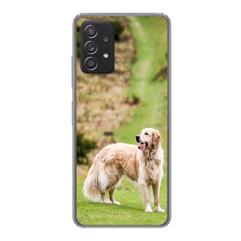 MuchoWow Handyhülle Schutzhülle Hülle für Samsung Galaxy A53 5G Schönes Bild eines Golden Retrievers Silikon Softcase Handy Hülle - Schutza...