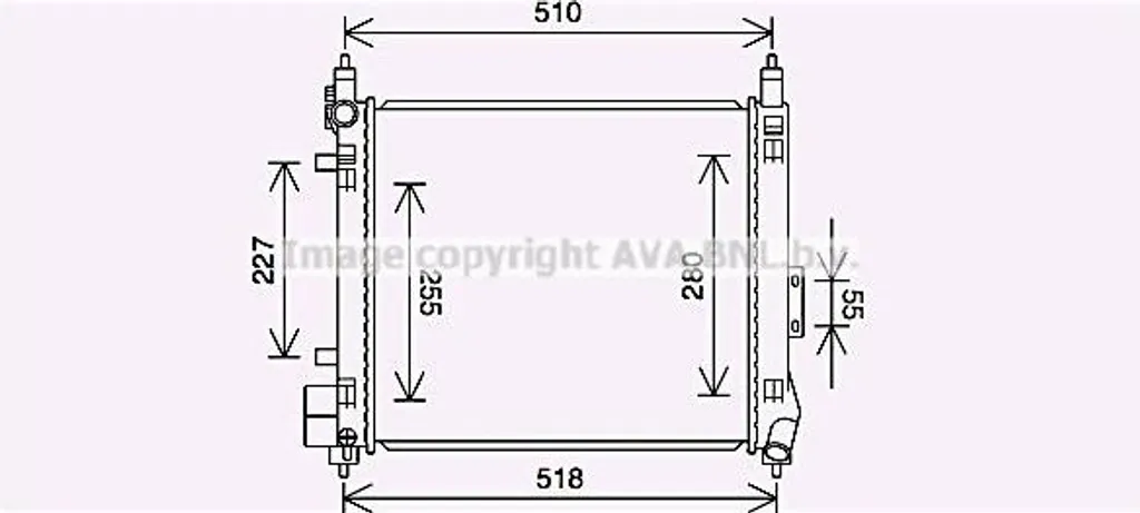 Radiateur Moteur AVA DN2439 OE 214103HD1A pour Nissan Micra IV 1.2