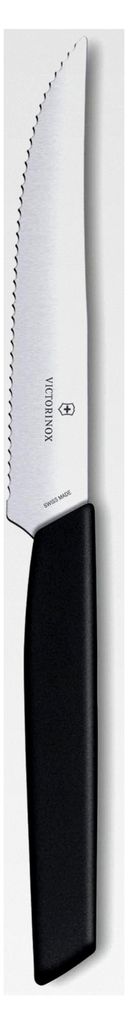 Profi Steakmesser-Set, 2-teilig, Extra scharfe Klinge, Wellenschliff, 12 cm, Rostfreier Stahl, schwarz