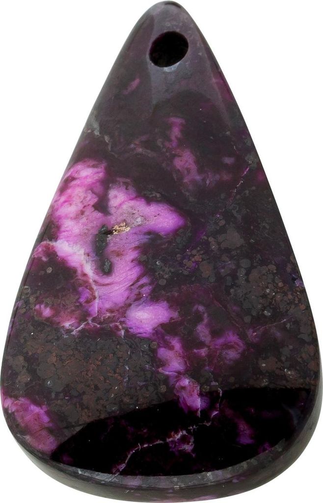 Suglith Anhänger Tropfen dunkelbraun pink lila Edelstein 99.2ct