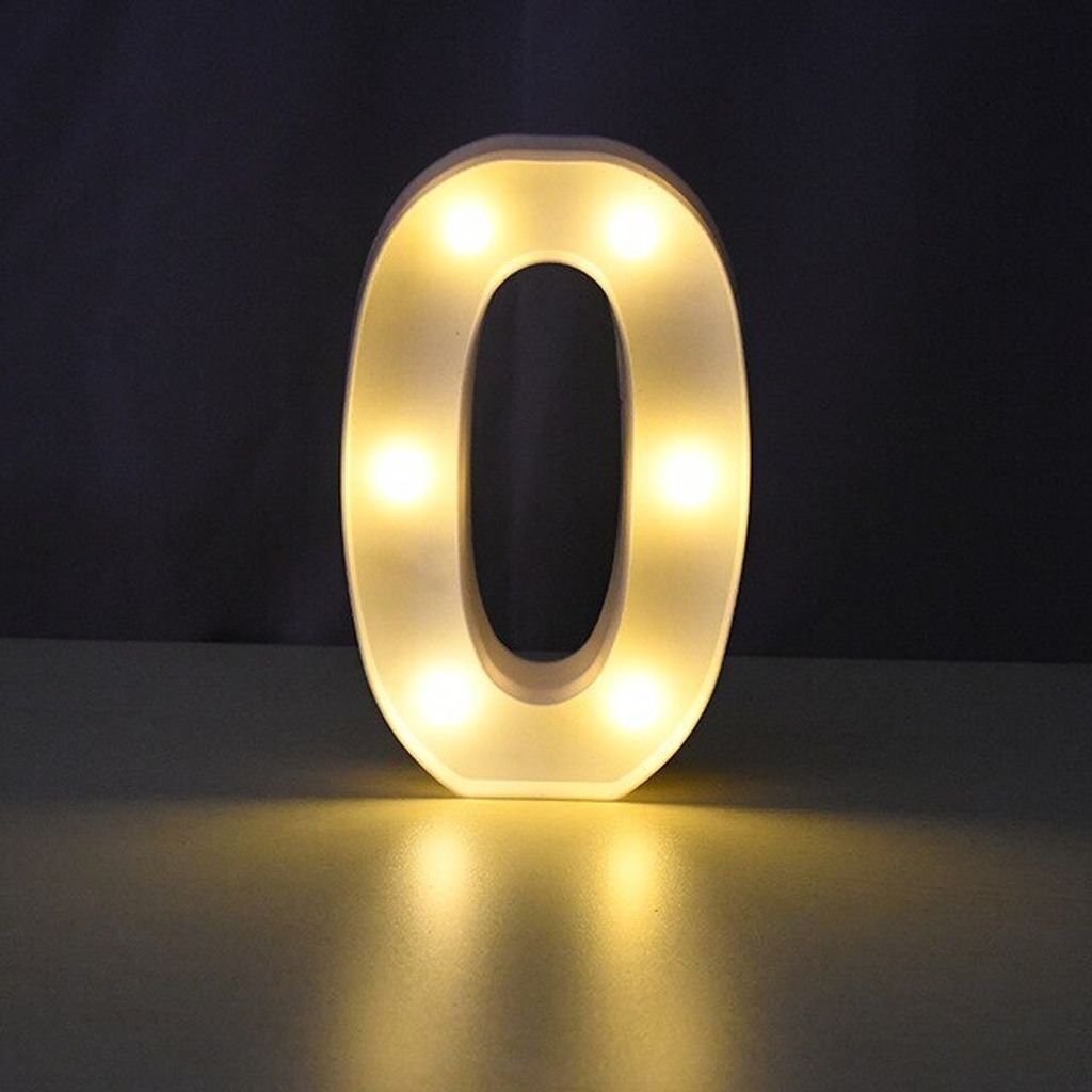 LED Leuchtzahl 3D, 22 cm Zahl 0 Produktbild 