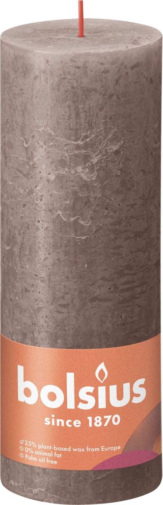 Bolsius Rustiko Shine, Zylinder, Graubraun, 85 h, 1 Stück(e)