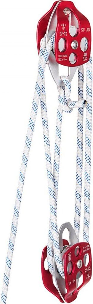 Doppelrolle Flaschenzug 7700 lb Seilwinde 150 Ft 1/2 In Doppelgeflochtenes Seil"Zwillings-Scheibenblock und -takel 7700 lb - Seilrolle 150 Ft 1/2 I...
