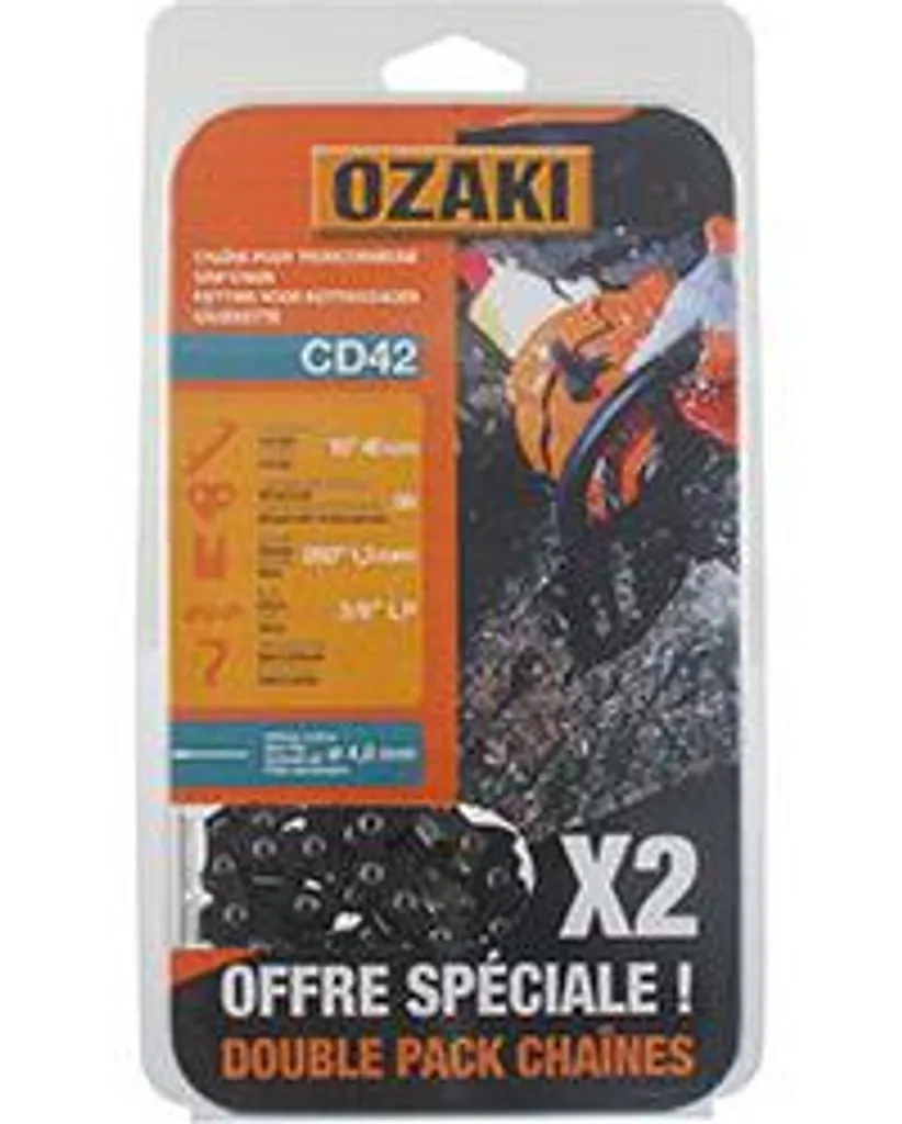 Chaîne Ozaki 3/8lp 1.3mm 56 maillons gouge semi-carrée pour tronçonneuse