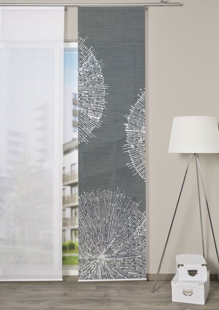 84558 Schiebegardine CRESTON2 halbtransparenter Bambusoptik 260x60 cm