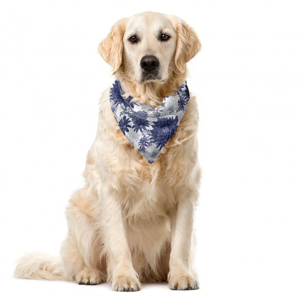 ABAKUHAUS Jahrgang Haustier Bandana, Gepunktete Digital Paint, 40x40 cm, Blau Weiss