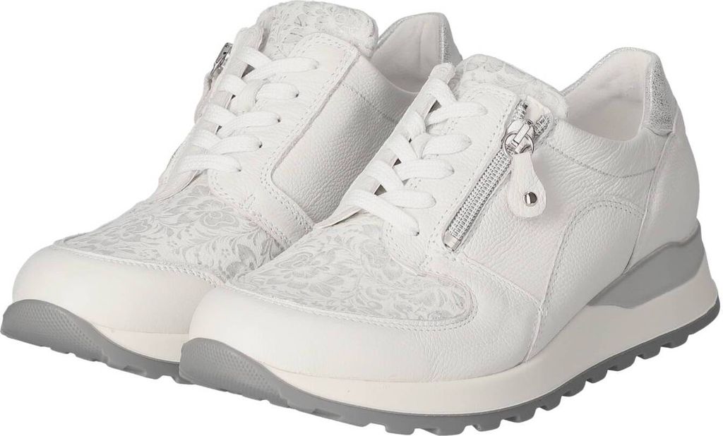 Waldläufer Damen Low Sneaker HIROKO Weiss Leder Textil Mix Produktbild 