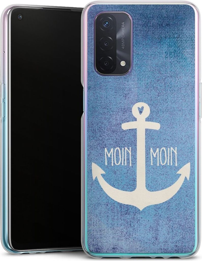 DeinDesign Handyhülle für Oppo A54 5G Silikon Hülle Case Smartphone Schutzhülle Anker Blau maritim