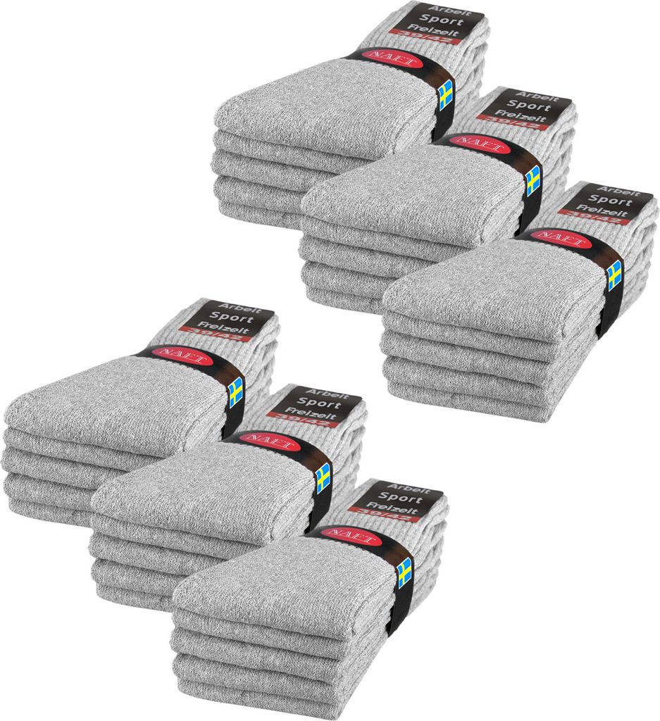 10 | 20 | 30 Paar Sportsocken Tennissocken Arbeitssocken Damen & Herren - 30 Paar Hellgrau 39-42