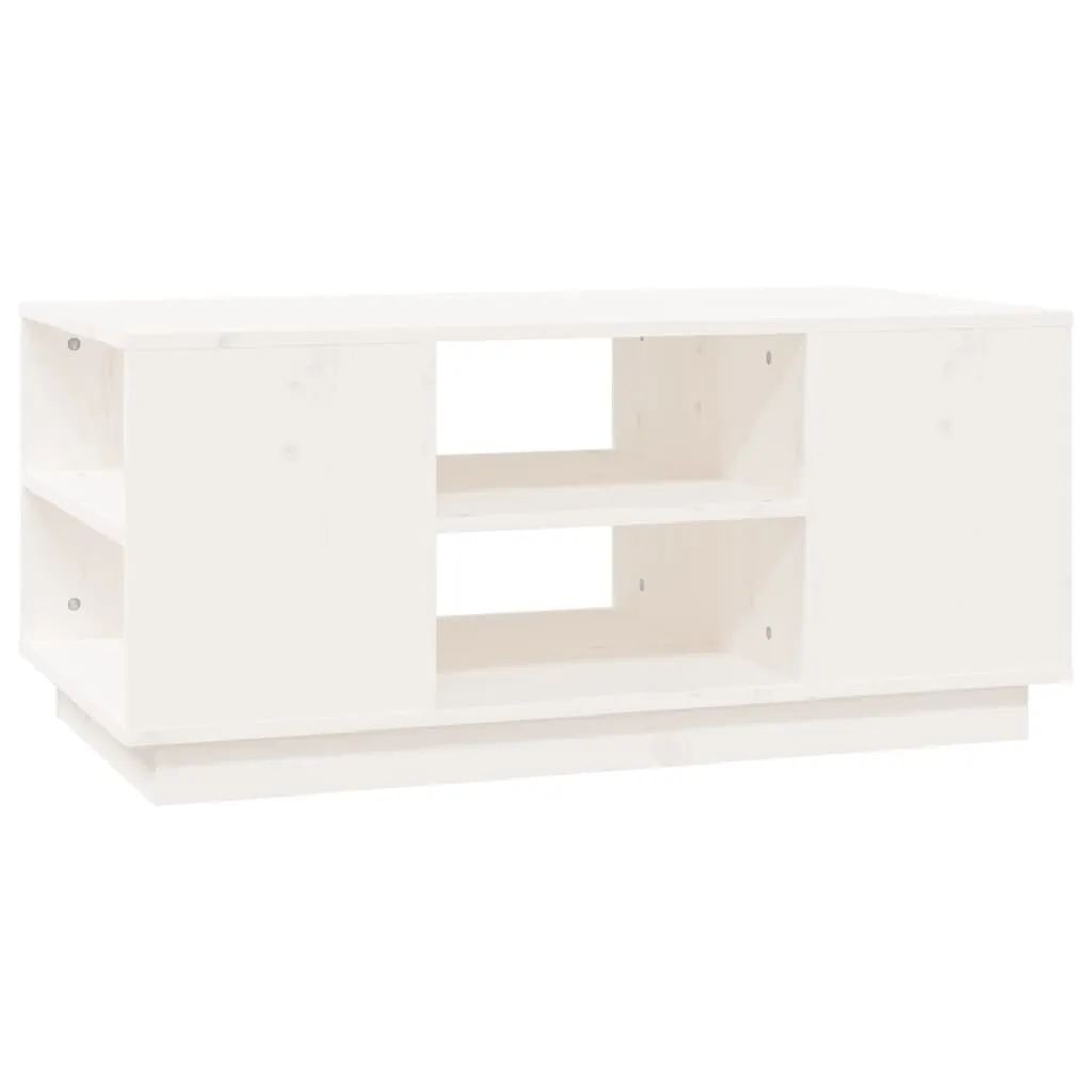 Offerta Tavolino Salotto Bianco Legno Pino Massello 90x49x40,5