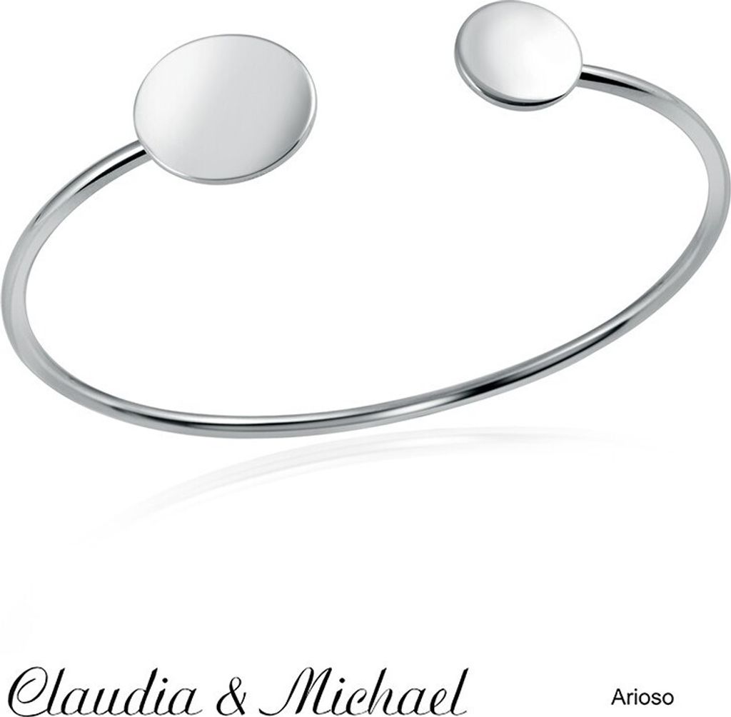 MATERIA by Matthias Wagner Damen Armreif Silber 925 Gravur inklusive - Silber Armband personalisiert 16-18cm Etui SA-20