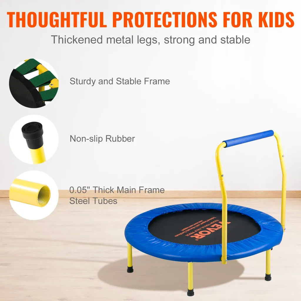 Petit trampoline pliable 3FT : gain de place et structure acier robuste