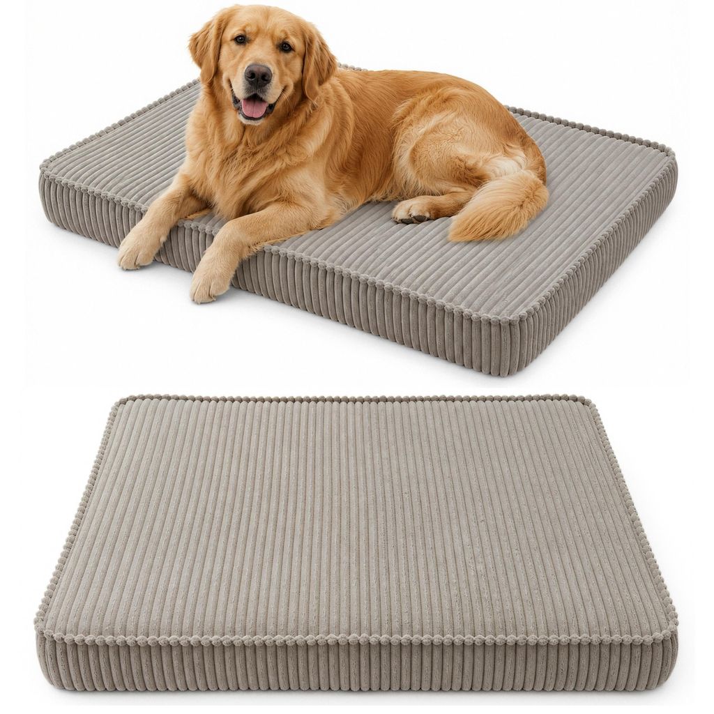 Hundebett Hundekissen Hundematte Cord Xl 120X80 Cm Braun Produktbild 