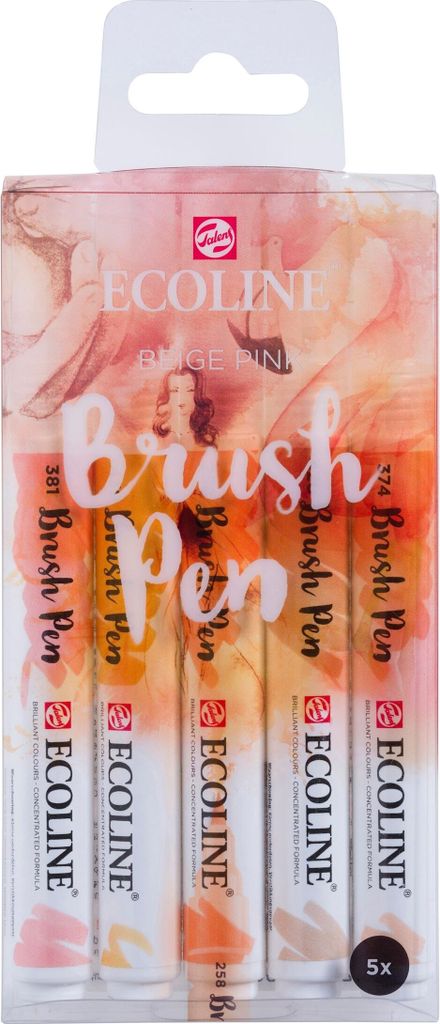 Talens Ecoline, 5 szt., Beżowy, Czerwony, Sepiowy, Zdjęcie produktu 