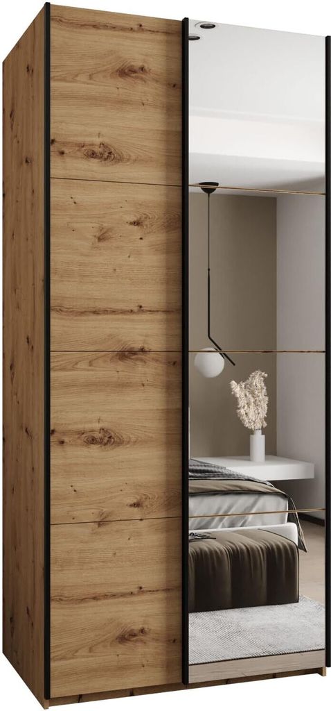 MEBLE KRYSPOL LUX 3 Schrank - 245,5x100x64cm - Artisan, Artisan, Schwarz
