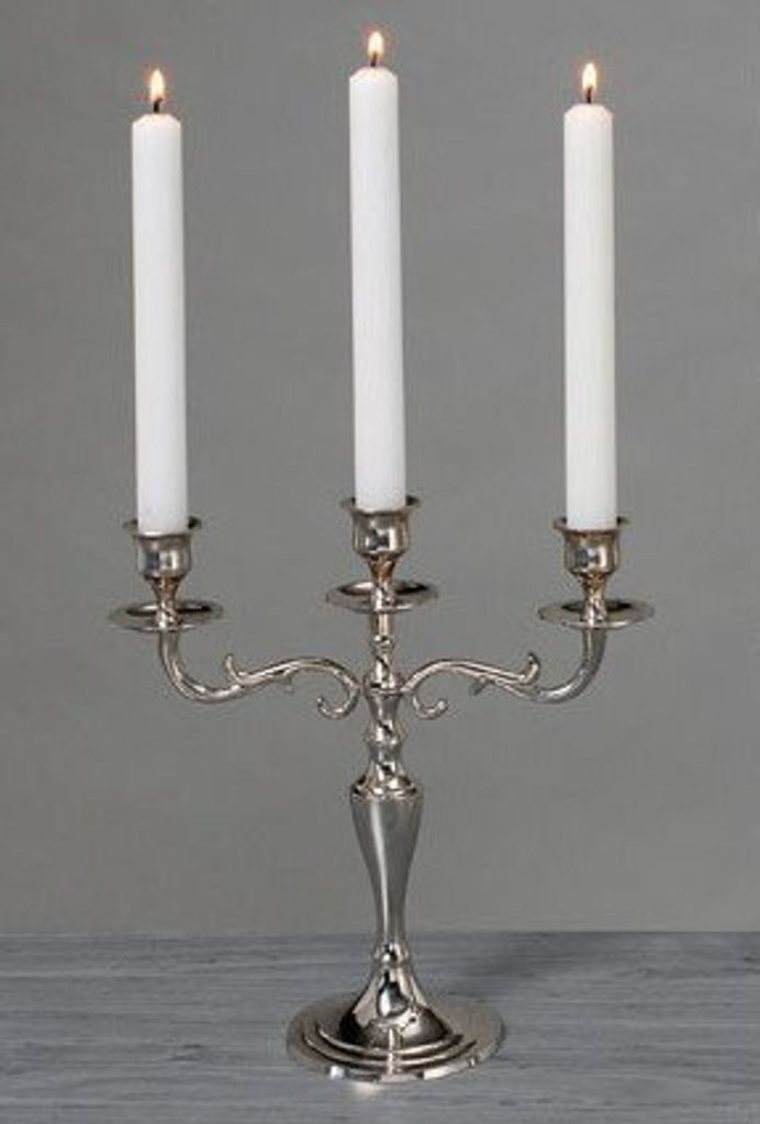 Boltze Kerzenständer Varas silber 3-flammig, Hähe 26 cm, Produktbild 7