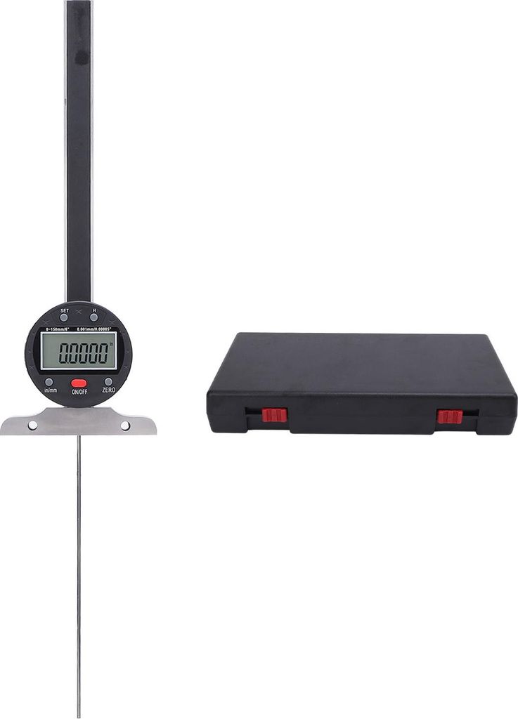 Digitales Tiefenmessgerät, Messbereich 0–150 mm (0–6 Zoll), Genauigkeit 0,001 mm, LCD-Anzeige, elektronisches Tiefenmessgerät