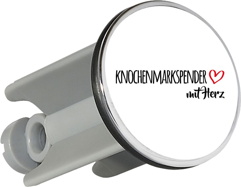 Huuraa Waschbeckenstöpsel Knochenmarkspender mit Herz 4cm höhenverstellbar Abflussstopfen Geschenkidee