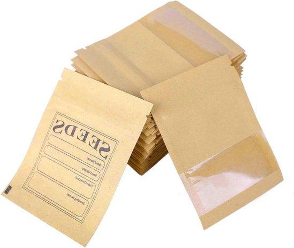 Kleine braune Samenpapierbeutel 7x9,5cm mit Reißverschluss