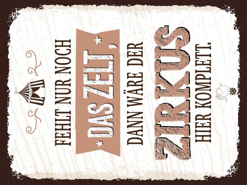 vianmo Holzschild 40x30 cm fehlt nur noch Zelt dann Zirkus komplett Schild