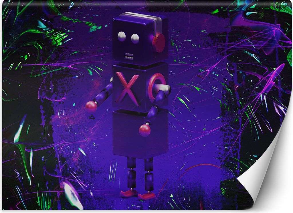 Vlies fototapete Roboter für Spielersymbole 400x280 cm Feeby Lila inkl. Kleber einfache Montage
