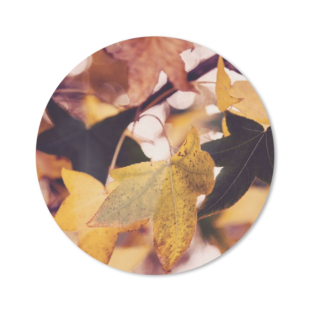 MuchoWow Mauspad Mousepad Blätter - Ahorn - Herbst - Jahreszeiten 40x40 cm - Mousepads - Maus Mat - Pad - Mausunterlage - Schreibtisch Accessoires