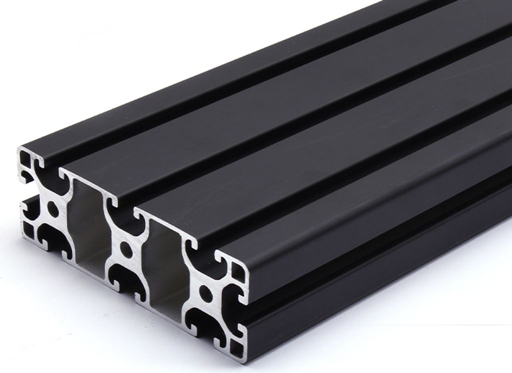 Länge 850mm - Aluminiumprofil schwarz 40x120L I-Typ Nut 8 (leicht). Aluminium Profil 40x120 Alu Profil 40 x 120 Montage- Systemprofil