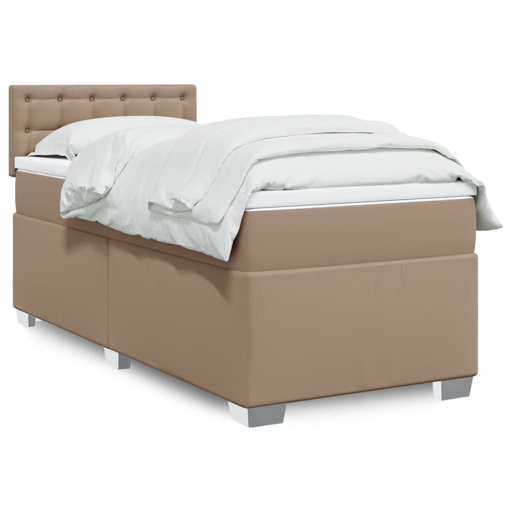 Maison Exclusive - Boxspringbett mit Matratze Cappuccino-Braun 90x190cm Kunstleder
