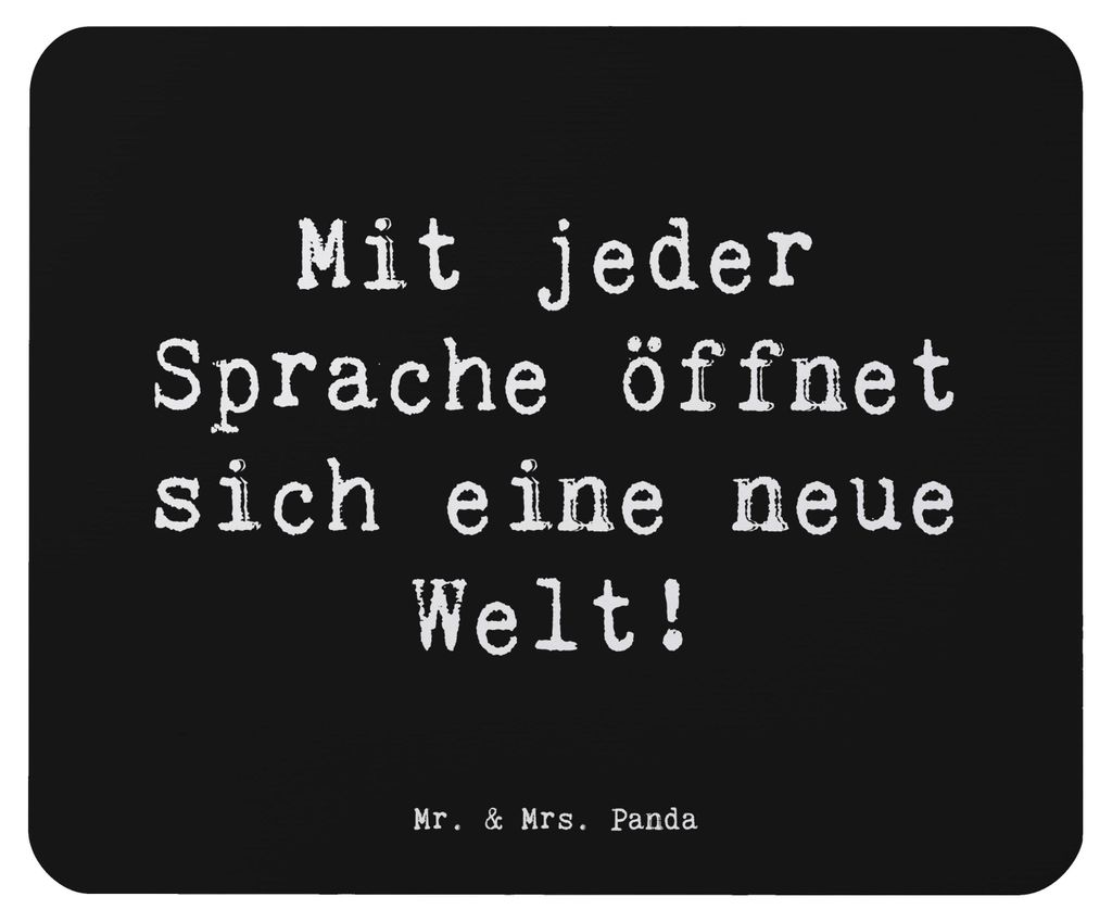 Mr. & Mrs. Panda Mouse Pad Spruch Sprachen lernen - Schwarz - Geschenk, Vertrauem, Mousepad, mehrsprachig, Sprachreise, Trost, Zuversicht, laptop m...