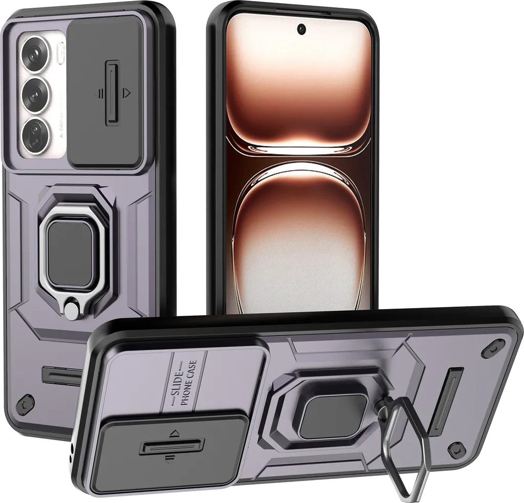 Protezione Business Oppo Reno12 Viola: Cover Rinforzata con Kickstand