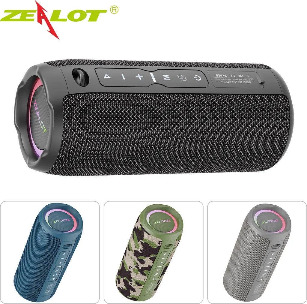 Haut-parleur RGB ZEALOT S49PRO : 20W, BT5.2, IPX6 - Noir