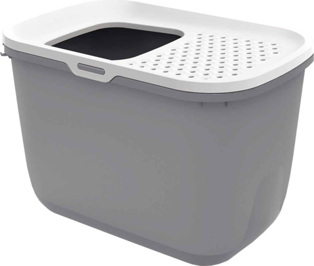 SAVIC HOP Kaffeebraun mit Weißem Deckel – Katzentoilette – Produktbild 