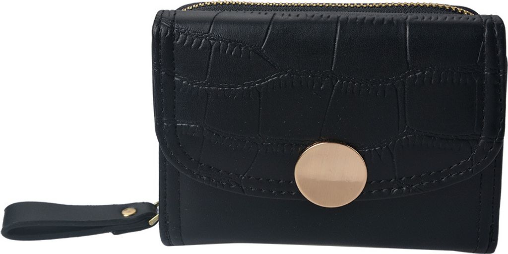 Clayre & Eef Brieftasche 11x9 cm Schwarz Kunstleder